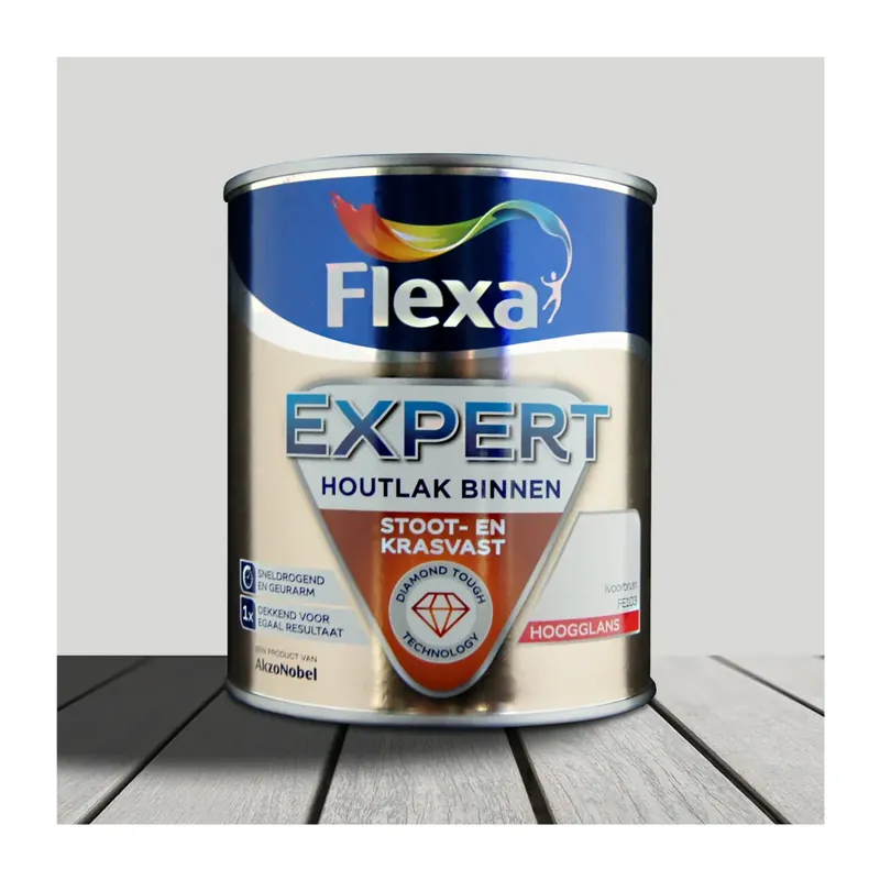 Flexa Expert Houtlak Binnen Hoogglans Ivoorbruin Korting